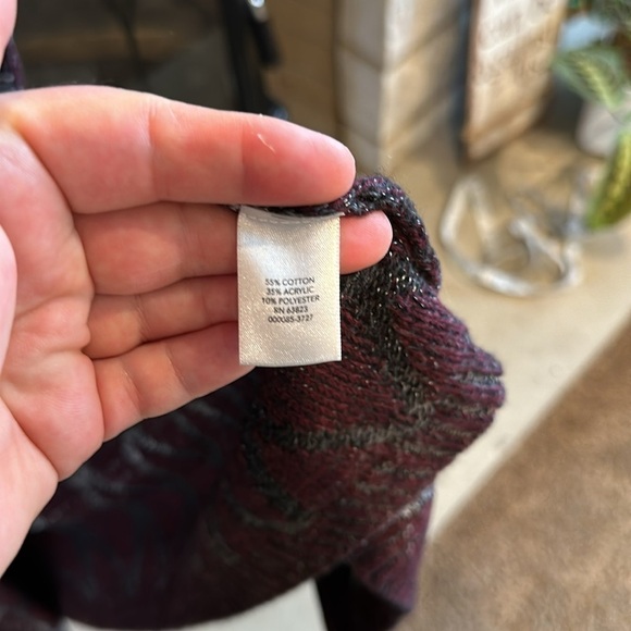 CJ Banks long cardigan sweater vest burgundy gray black size X - Picture 4 of 7